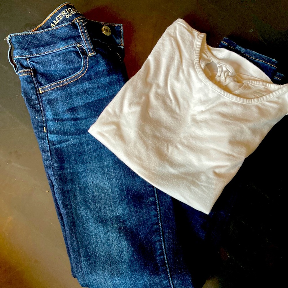 Jeans and white t bundle